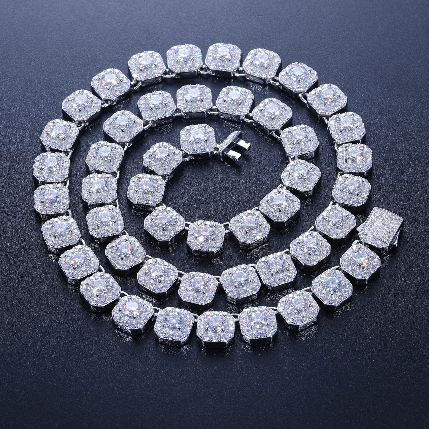 1CT 10mm Main Stone Link Chain/Bracelet