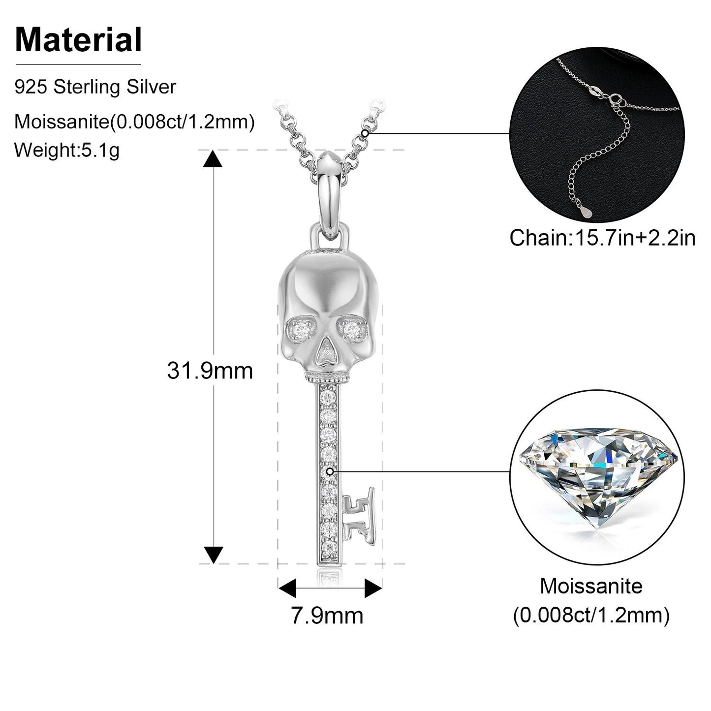 Skull Key Pendant