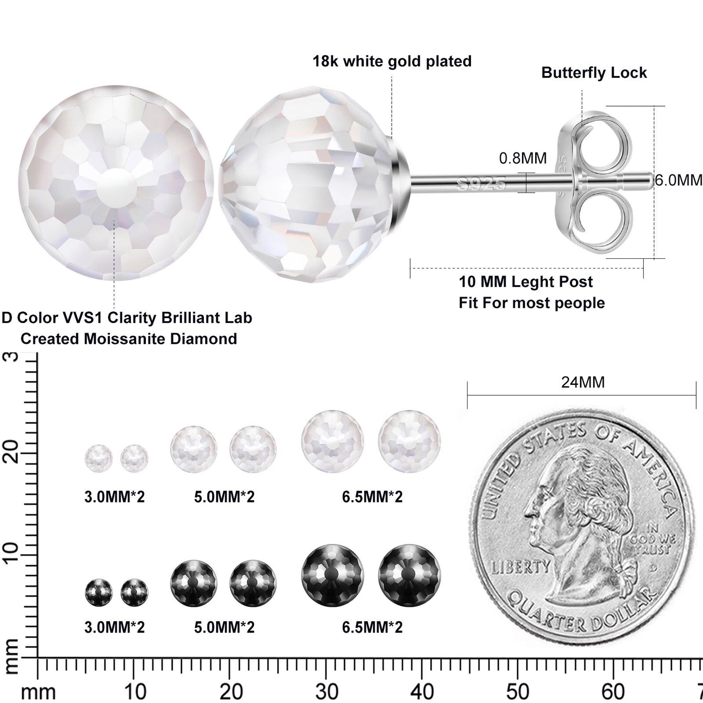  Sphere Cut Earrings