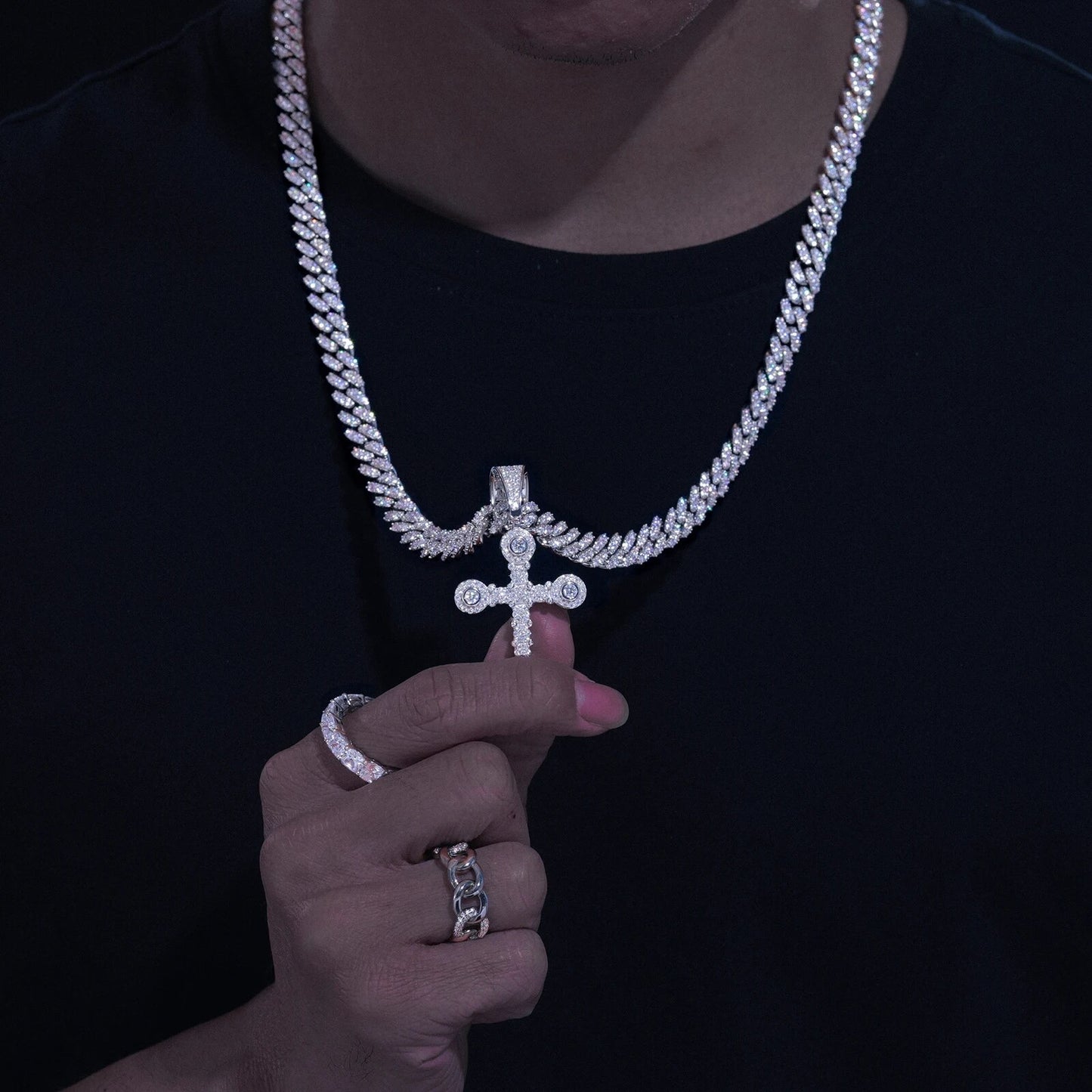 Star Stud Cross Pendant