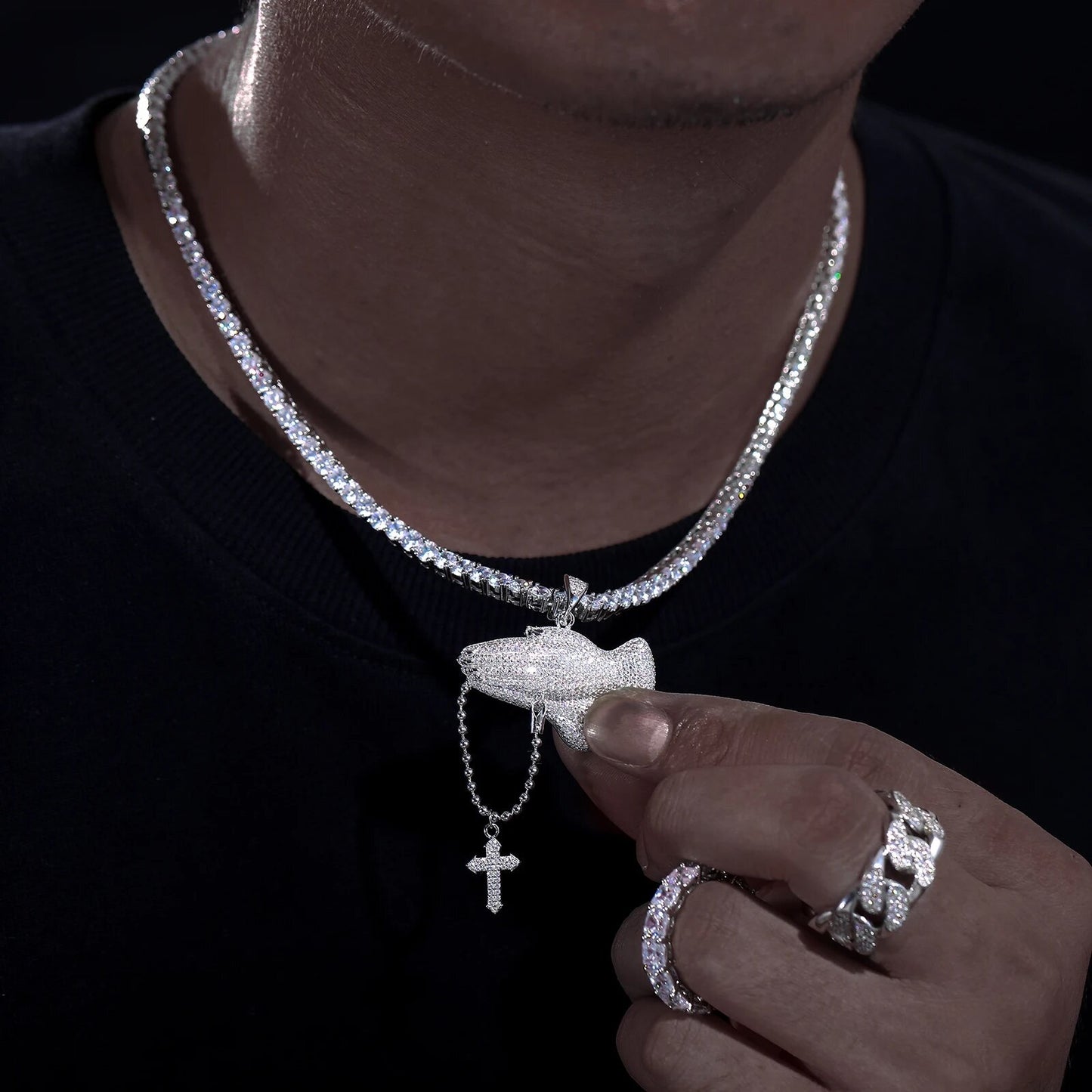 Praying Hand Cross Pendant