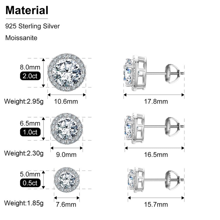 0.5-2CT Stud Earrings