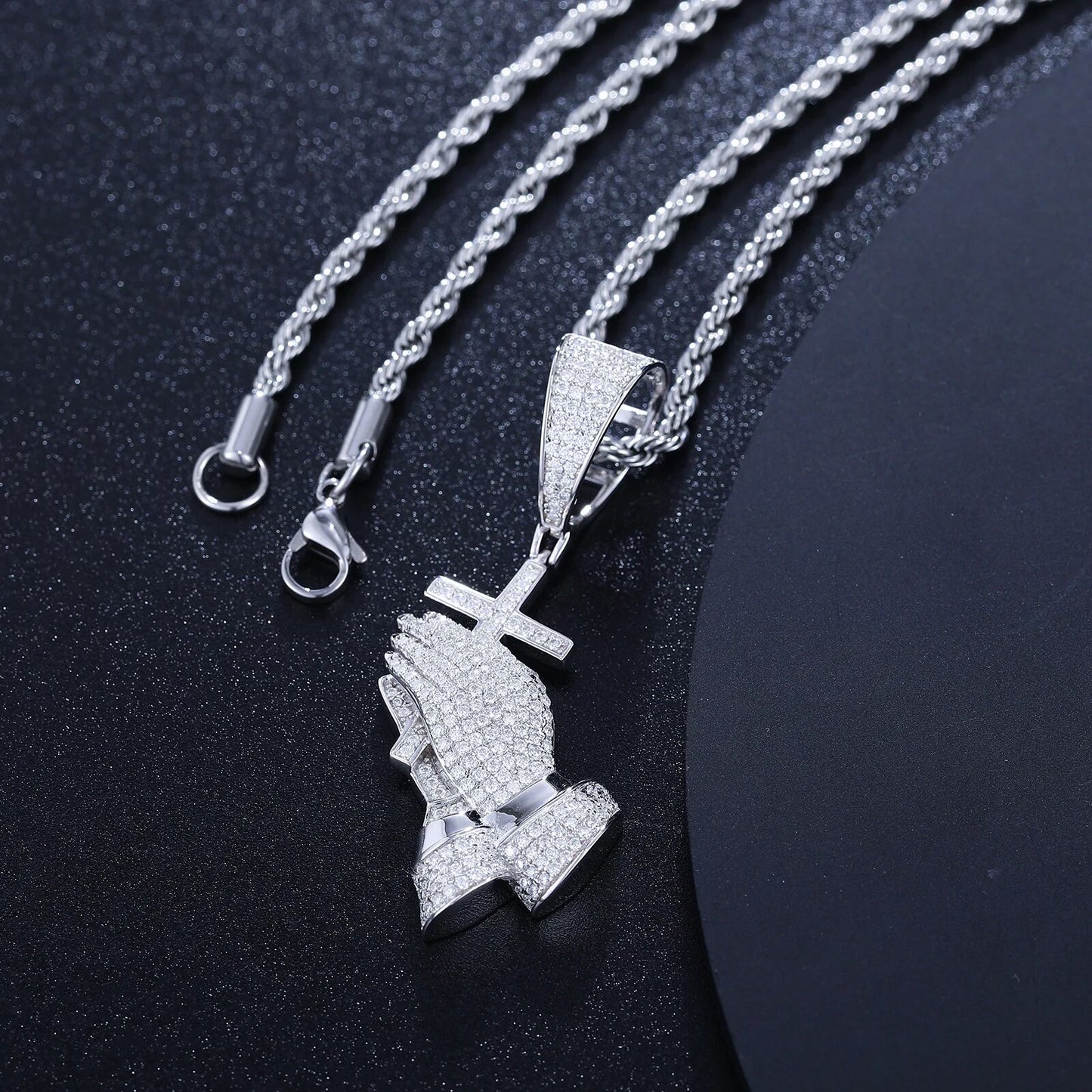 Cross Pray Hands Pendant