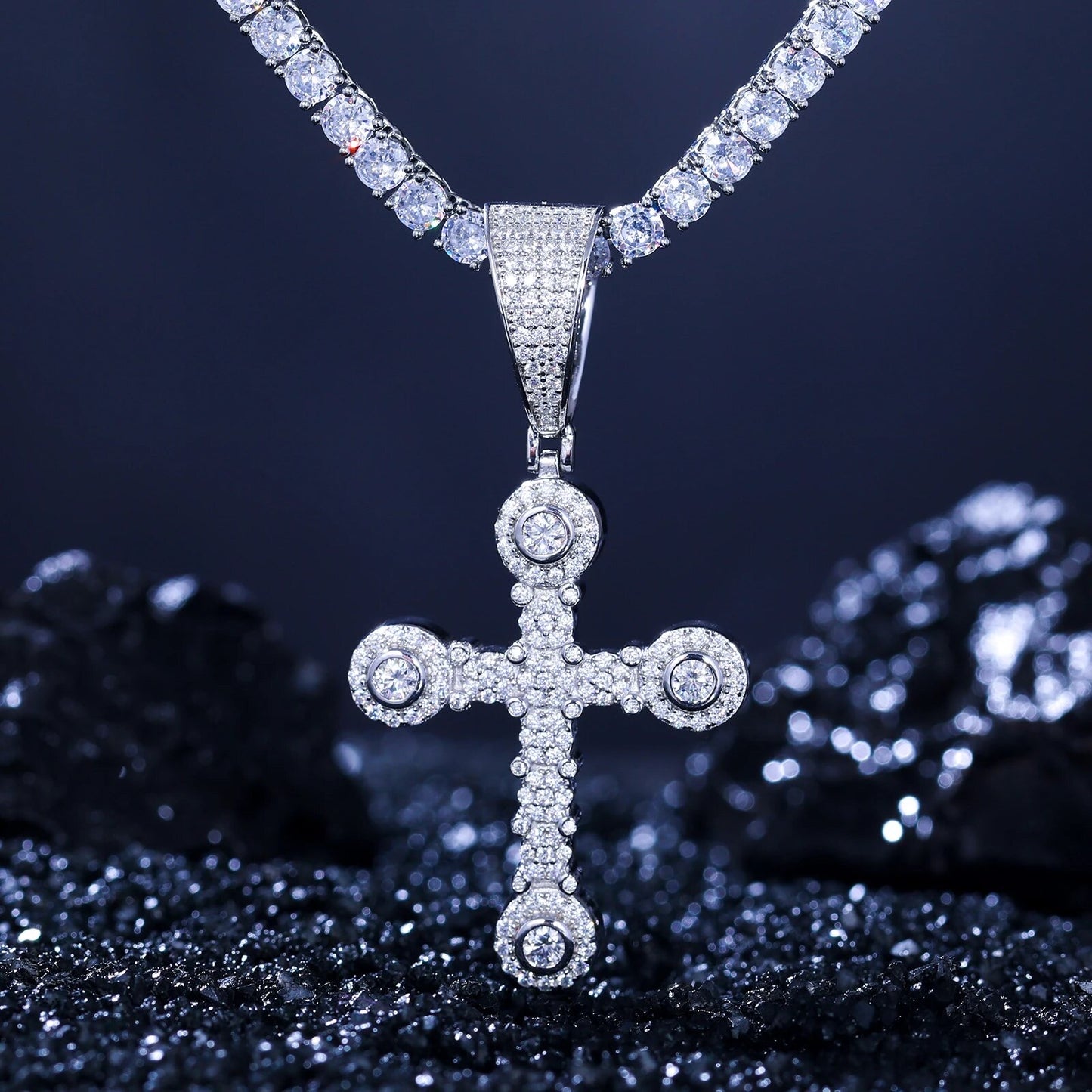 Star Stud Cross Pendant