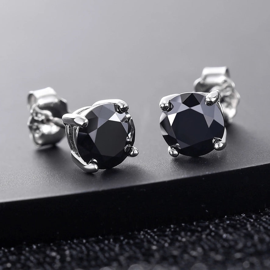 0.5-2CT Black Diamond Earring