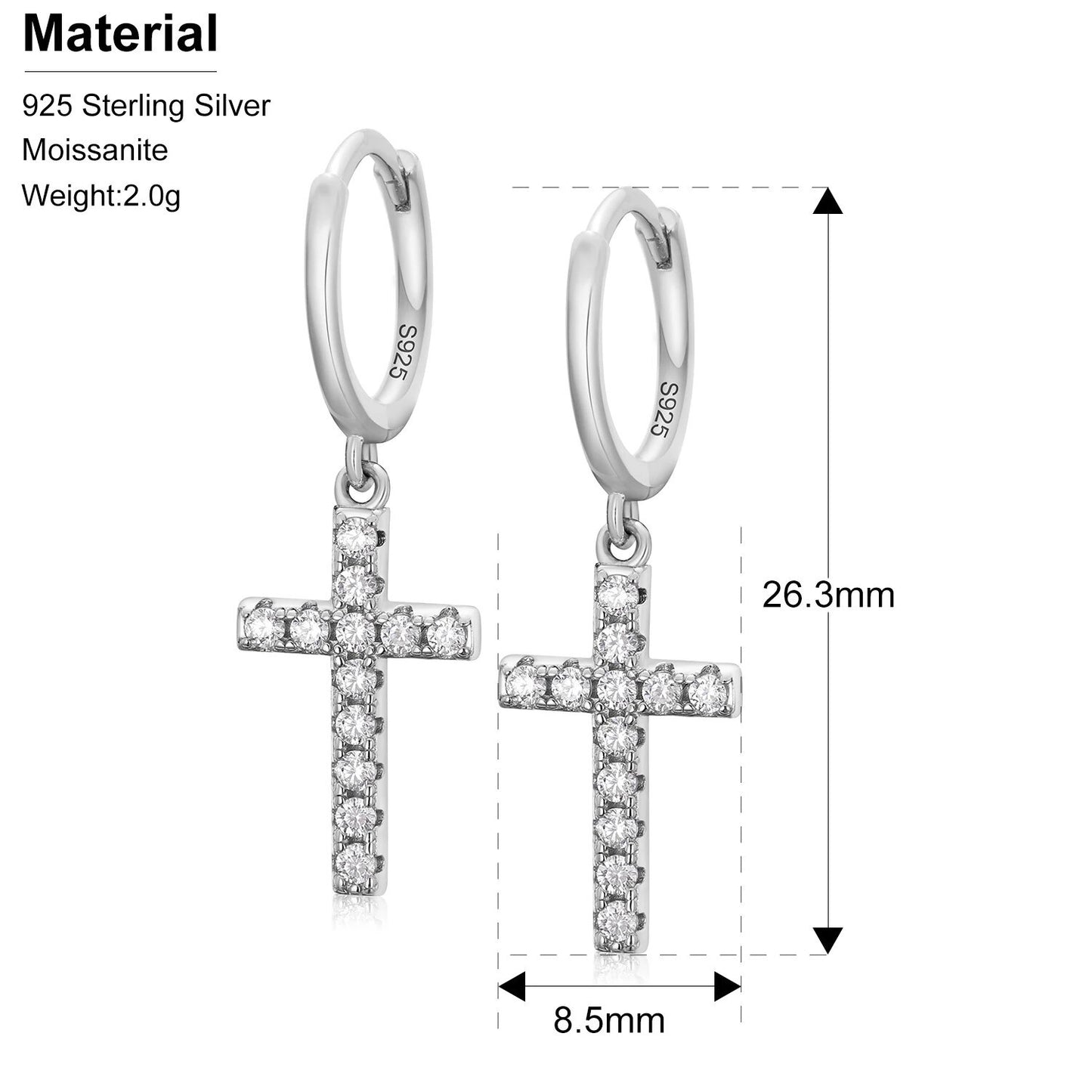 Hanging Cross Earrings