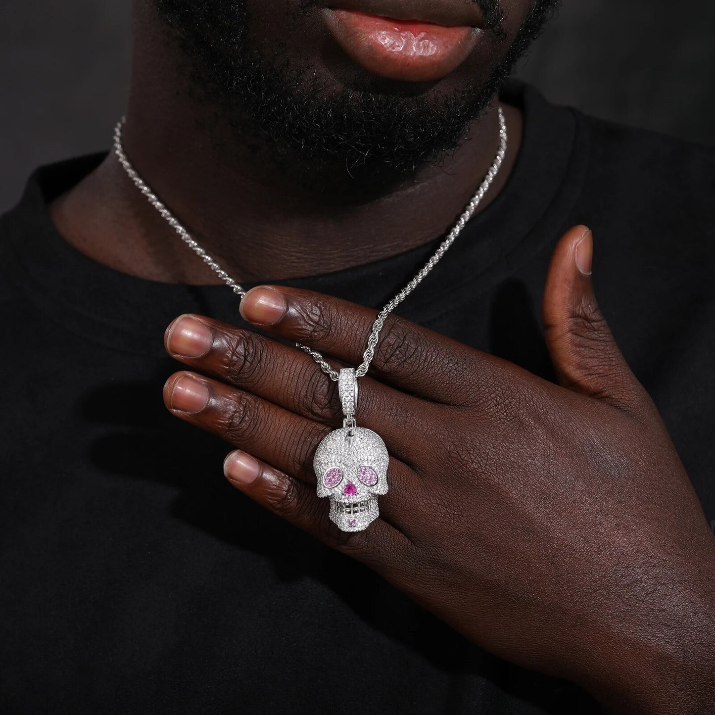 Pink Eye Skull Pendant