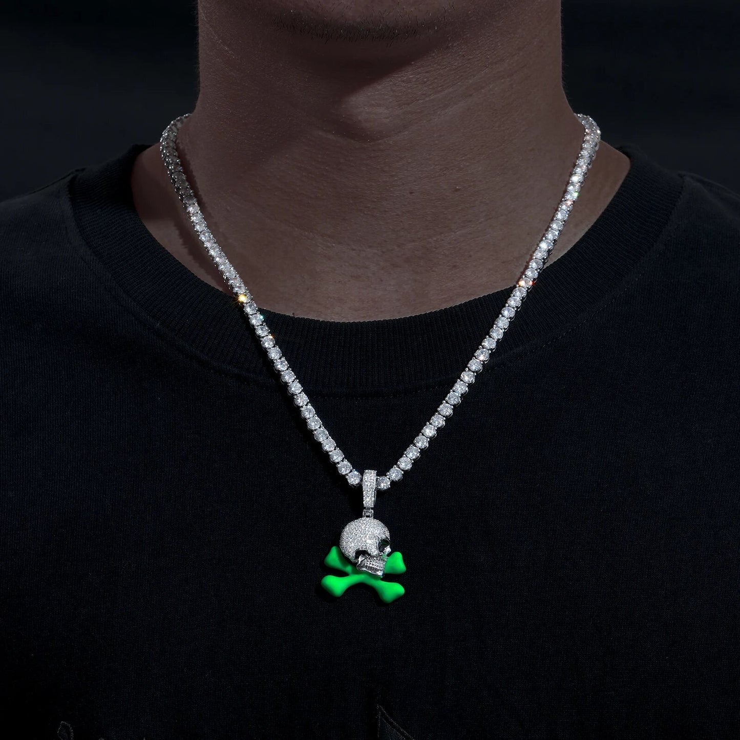 Glow Cross Bone Pendant