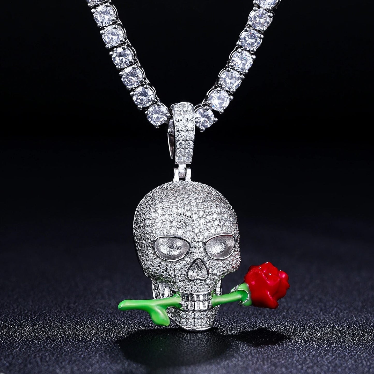 Skull Rose Pendant