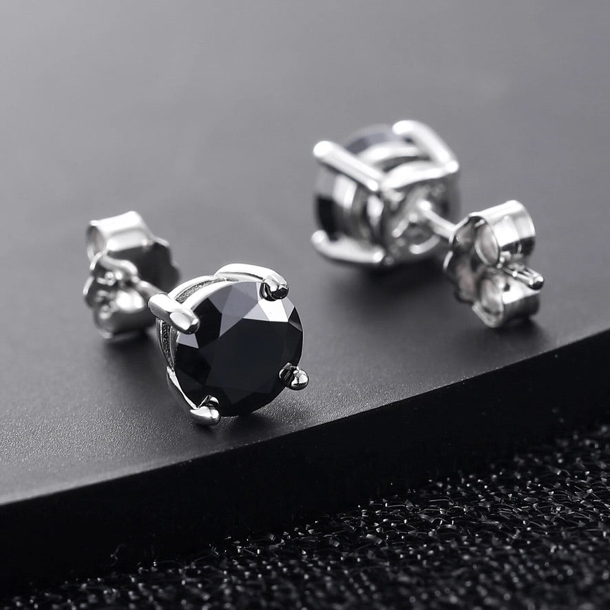 0.5-2CT Black Diamond Earring