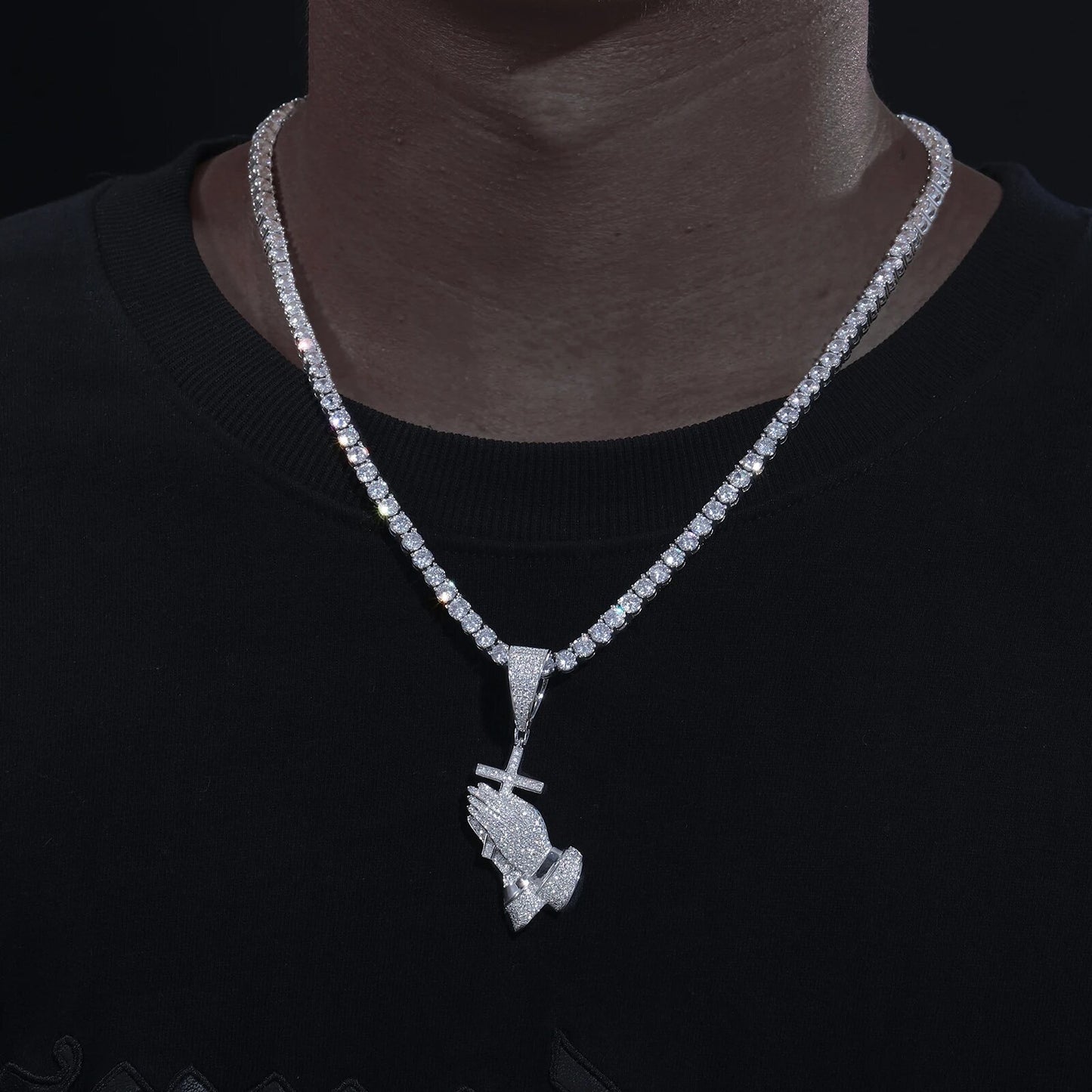 Cross Pray Hands Pendant