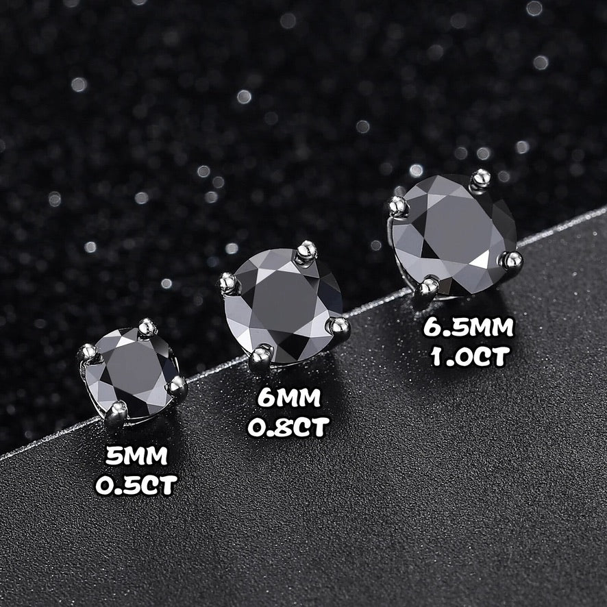 0.5-2CT Black Diamond Earring