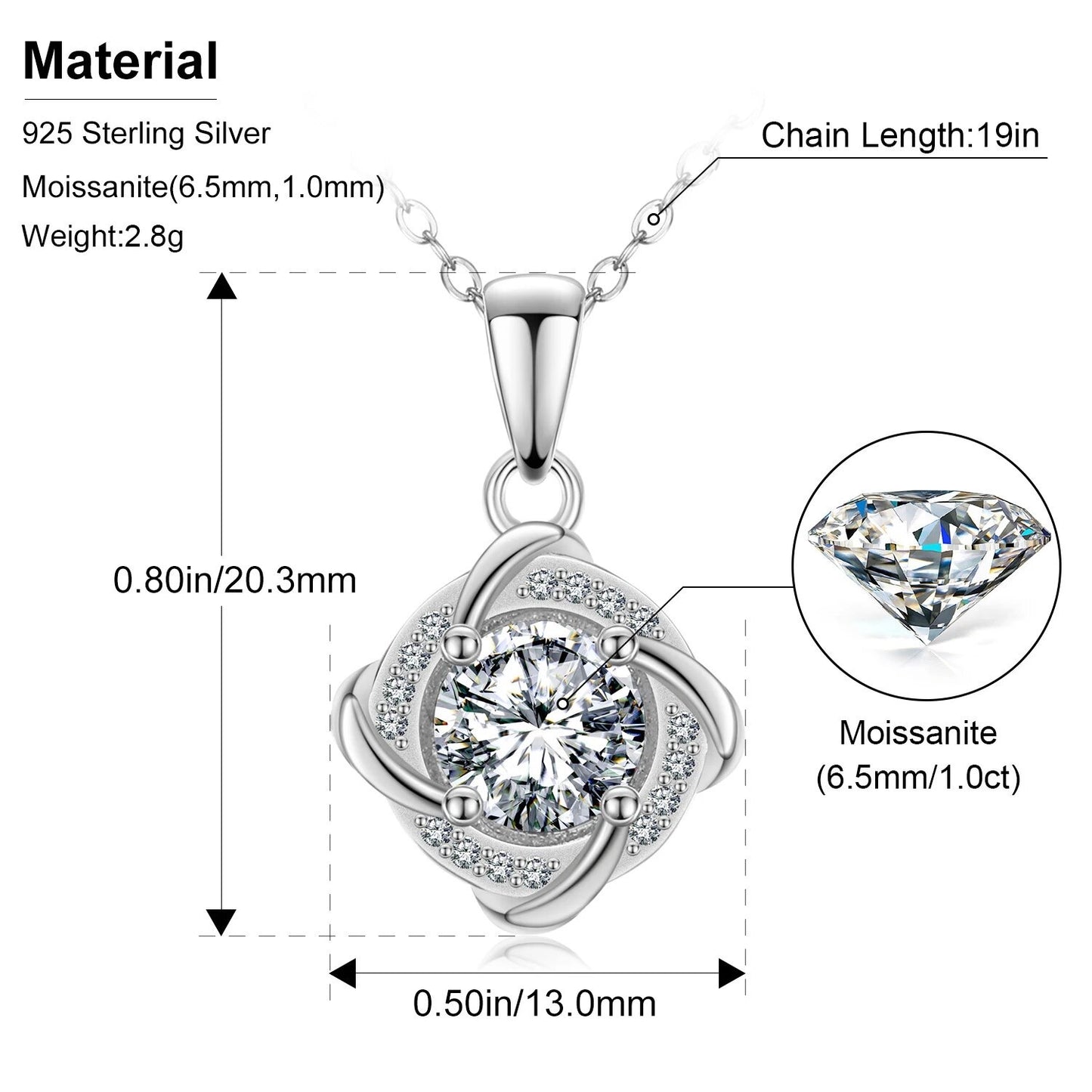 1CT Flower Pendant