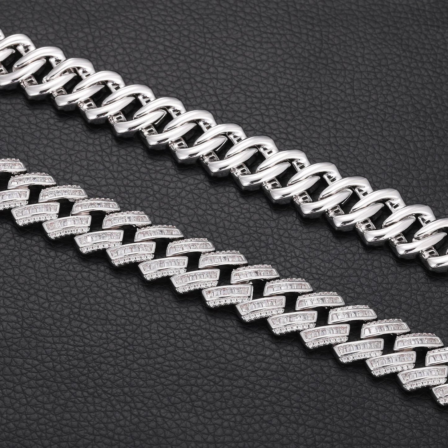 14mm Baguette Style Chain/Bracelet