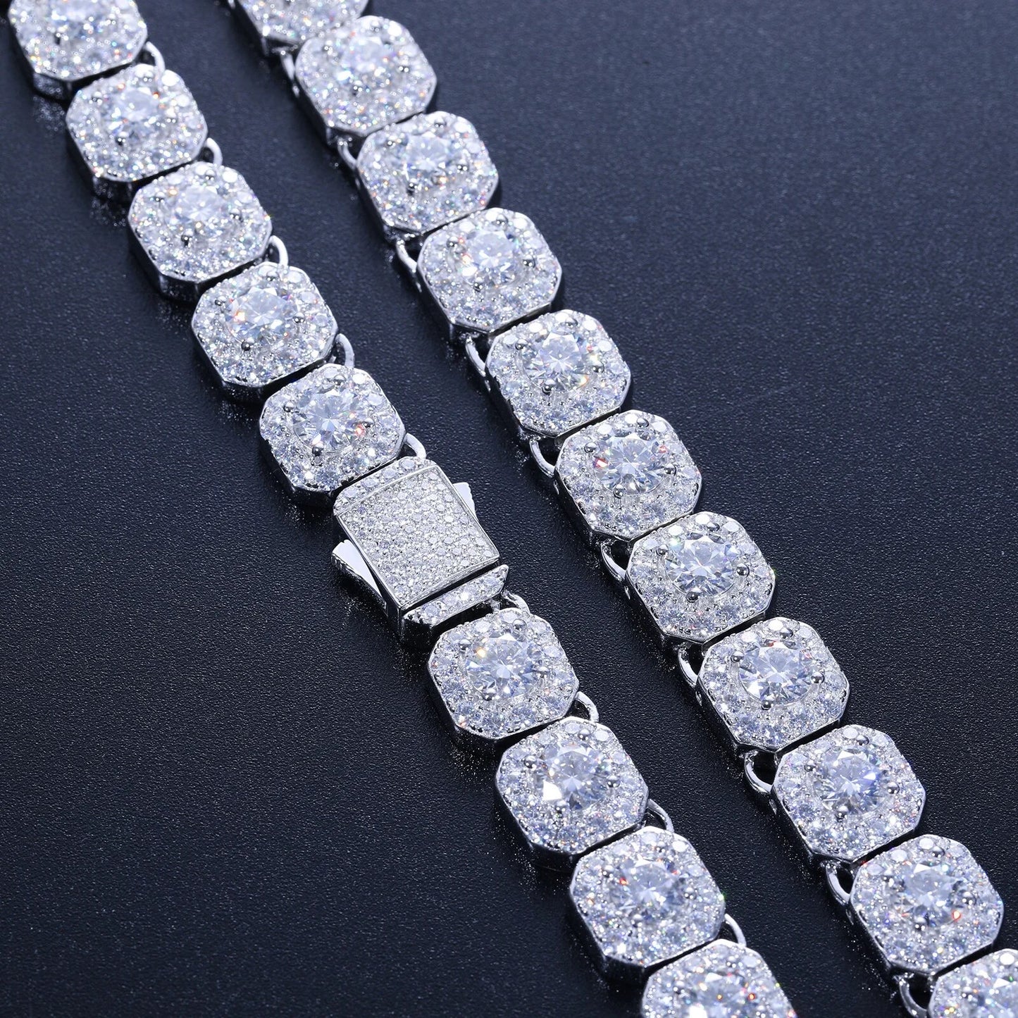 1CT 10mm Main Stone Link Chain/Bracelet