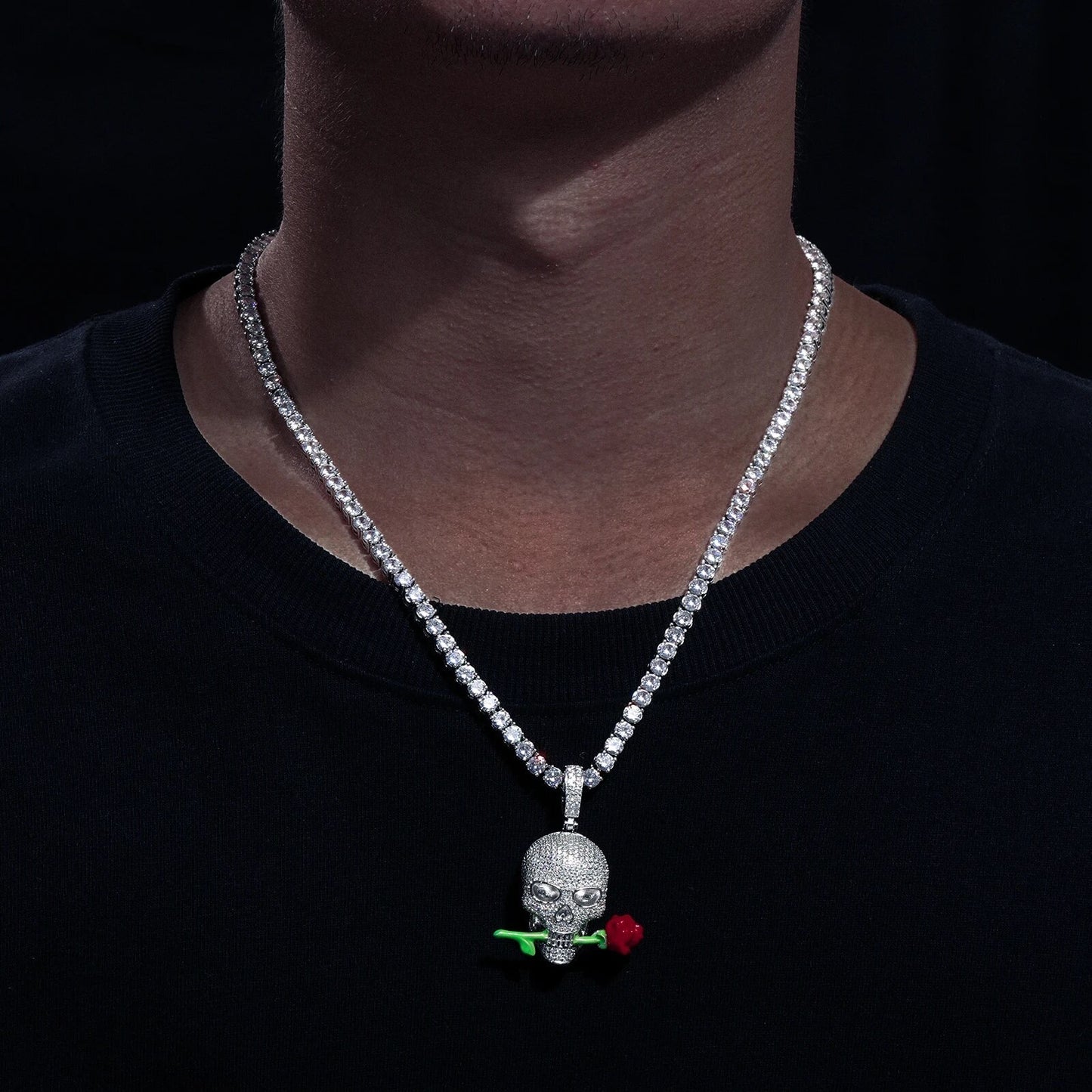 Skull Rose Pendant