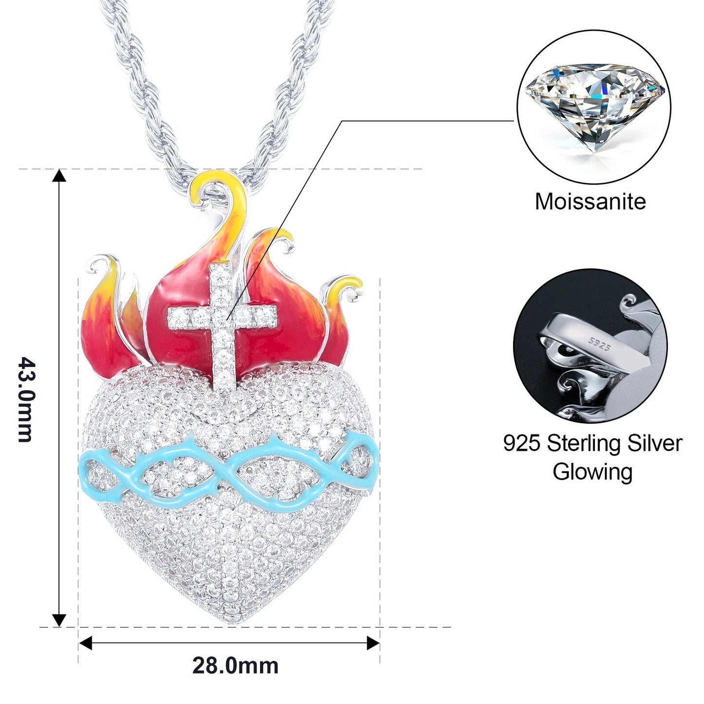 Glow Heart CrossFire Pendant