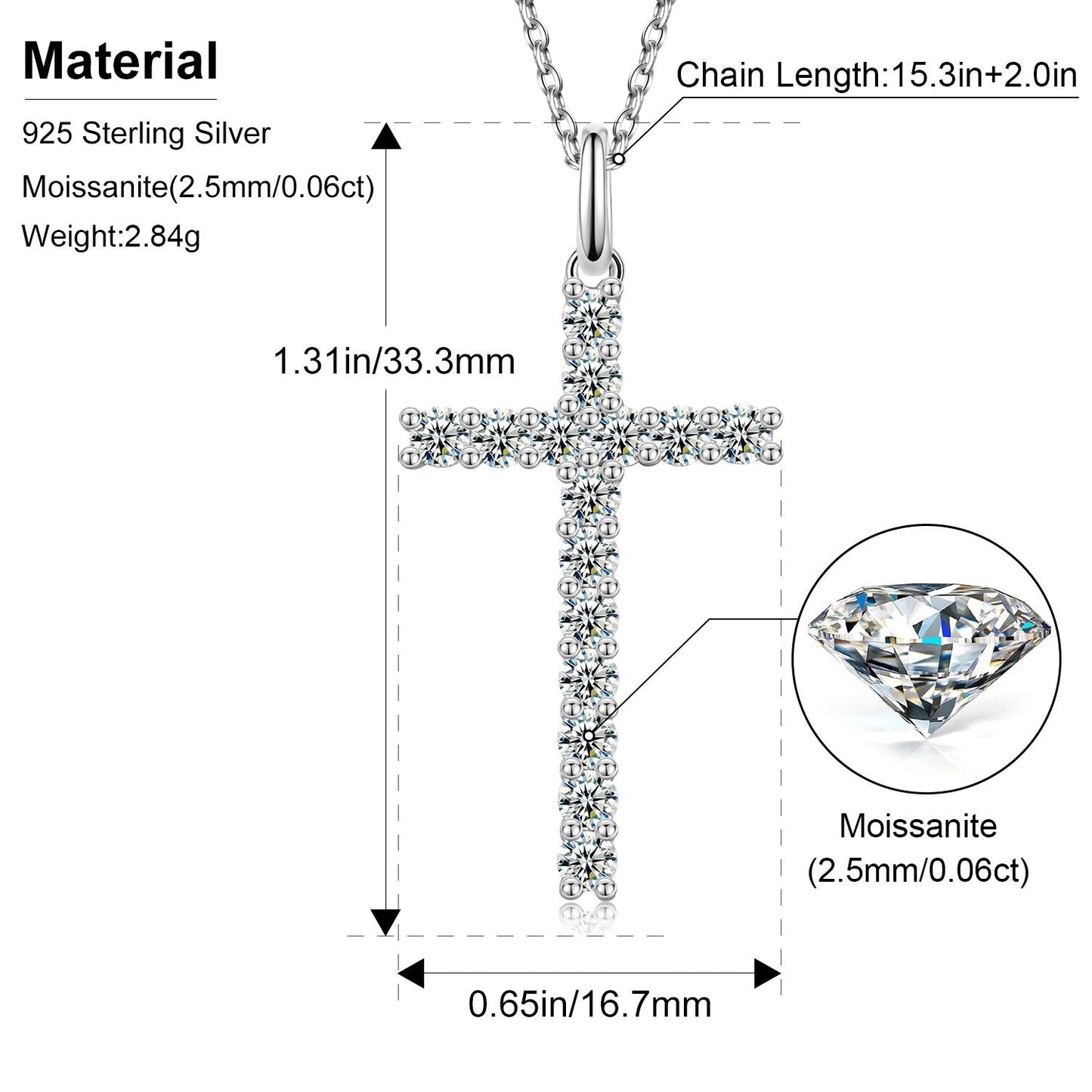 2.5mm Cross Pendant