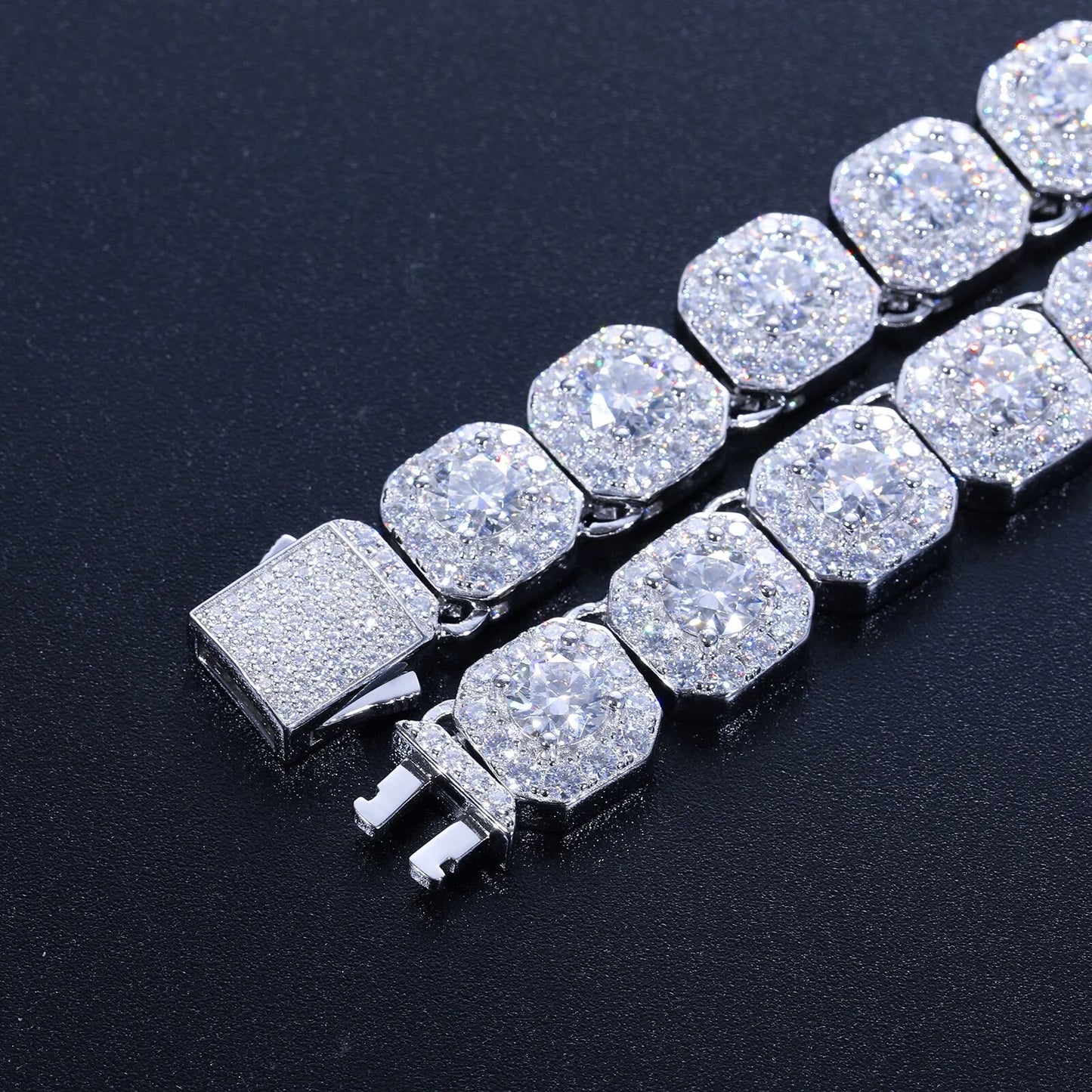 1CT 10mm Main Stone Link Chain/Bracelet