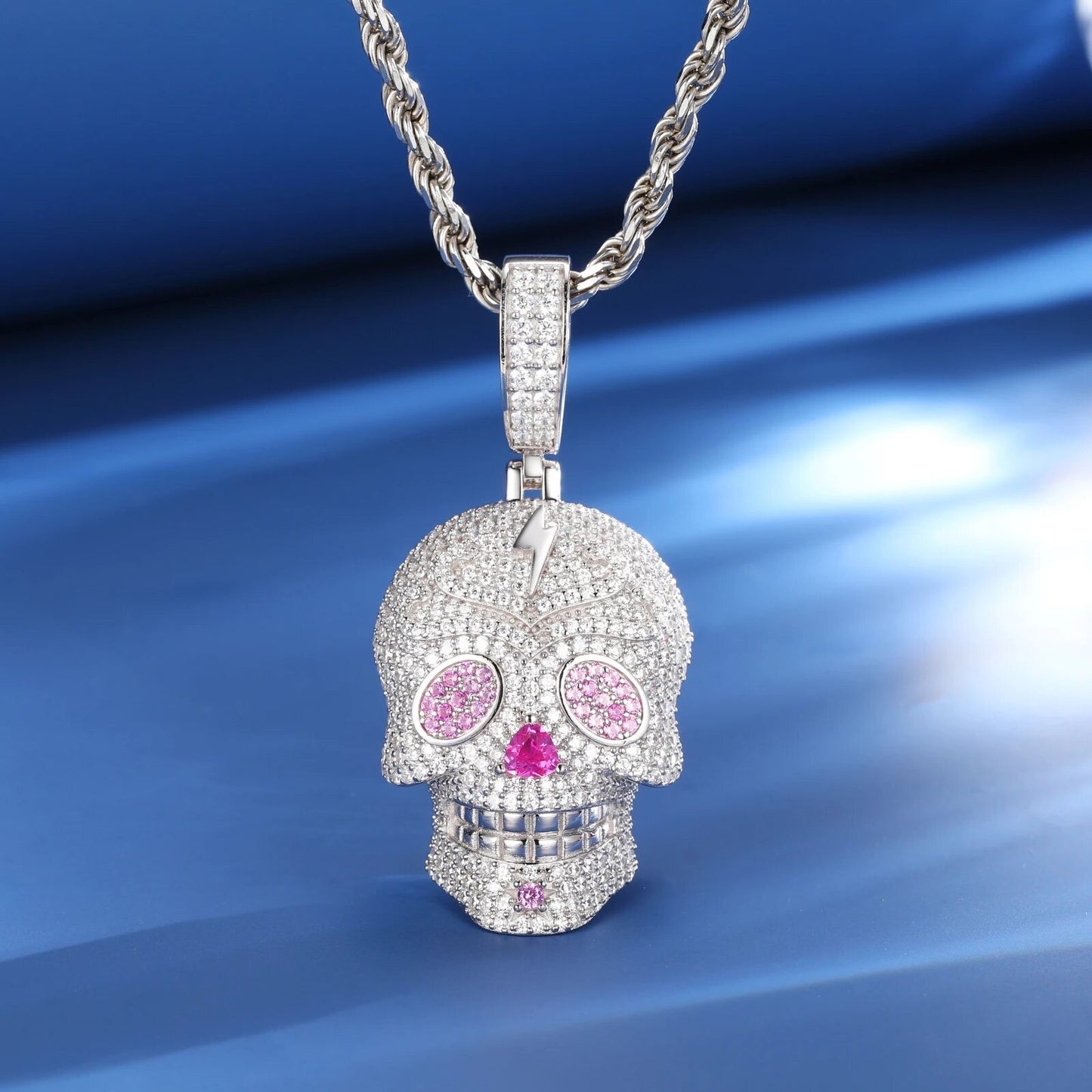 Pink Eye Skull Pendant